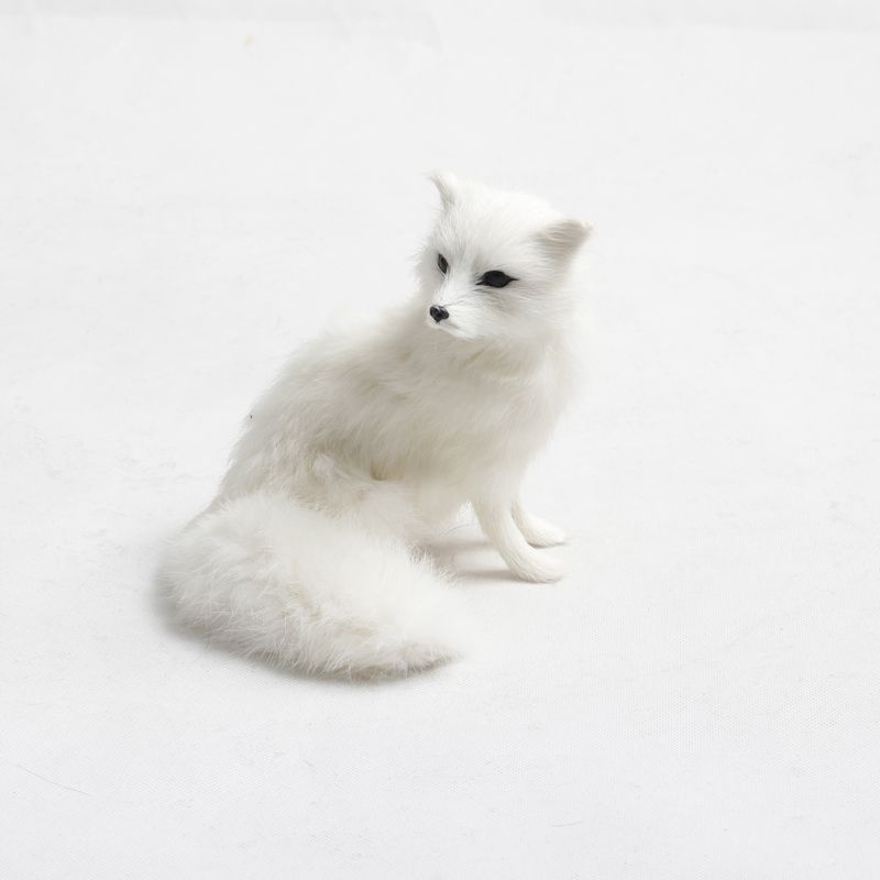 仿真動物(wù)仿真狐狸模型居家(jiā)擺件(jiàn)毛絨玩(wán)具标本仿真白(bái)狐寵物(wù)生(shēng)日(rì)禮物(wù)