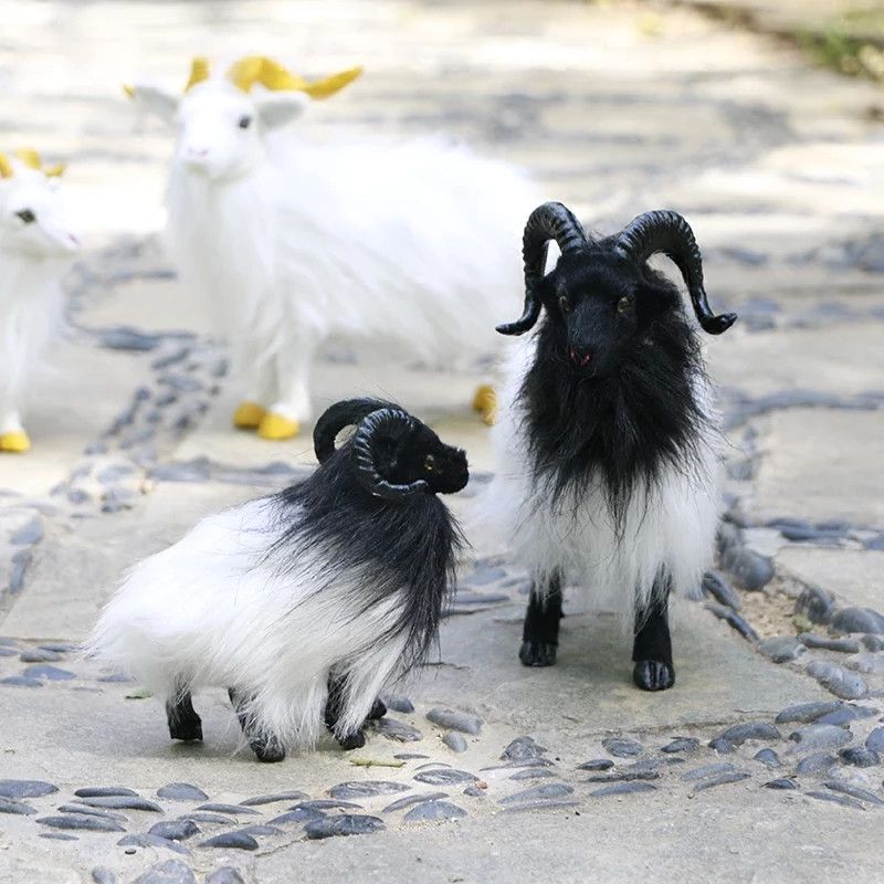 特價包郵小(xiǎo)号仿真山(shān)羊擺件(jiàn)真皮小(xiǎo)山(shān)羊模型桌面裝飾工(gōng)藝品風(fēng)水(shuǐ)招财